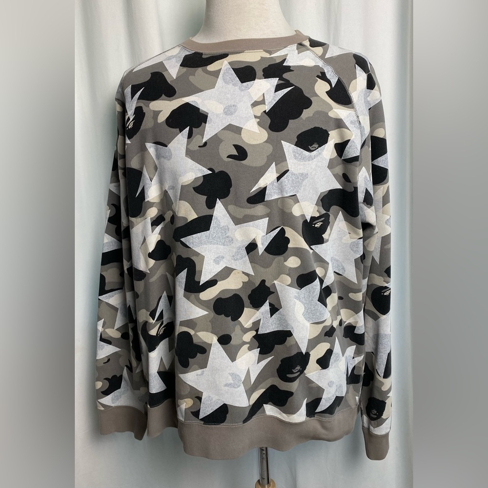 A Bathing Ape Classics Bape Bapesta Black Grey Camo Screen Print Men’s XL